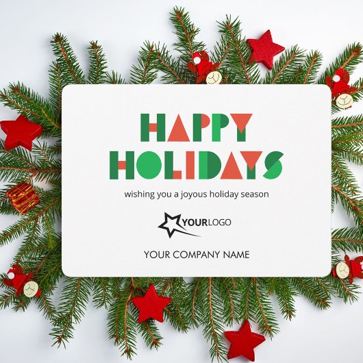 Colorful Geometric Custom Logo Business Happy シーズンカード