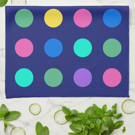 Colorful Geometric Dots キッチンタオル (折り畳み)