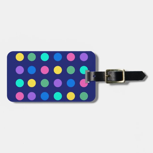 Colorful Geometric Dots ラゲッジタグ (正面横)