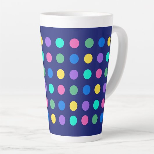 Colorful Geometric Dots Drinkware Design - カフェラテマグ (右アングル)