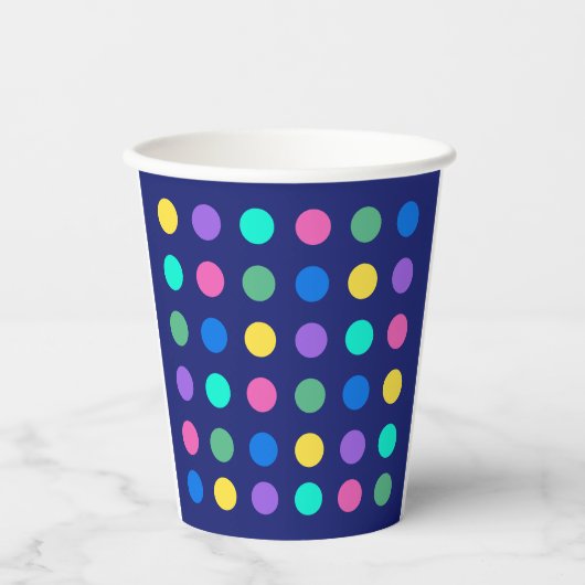 Colorful Geometric Dots Drinkware Design - 紙コップ (正面)