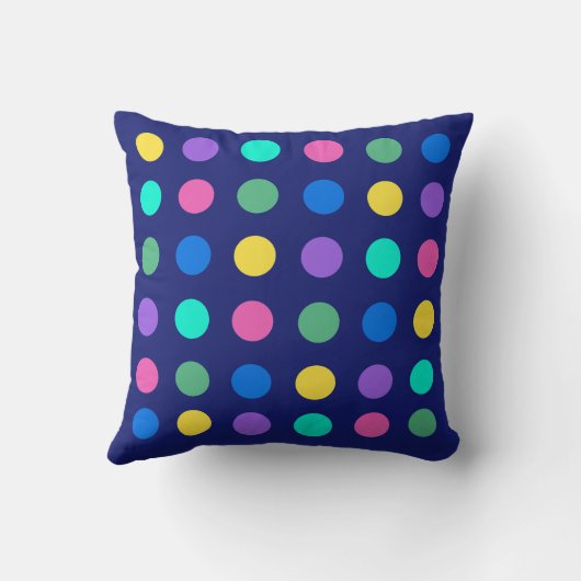 Colorful Geometric Dots Pillow クッション (裏面)