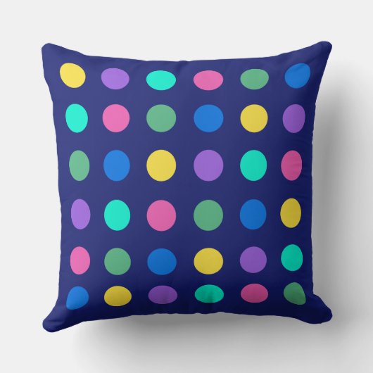 Colorful Geometric Dots Pillow クッション (裏面)