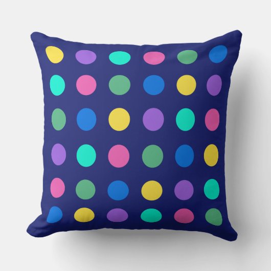 Colorful Geometric Dots Pillow クッション (正面)