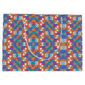 Colorful geometric gift bag with vibrant patterns ラージペーパーバッグ (裏面)