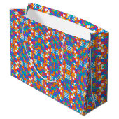 Colorful geometric gift bag with vibrant patterns ラージペーパーバッグ (裏面アングル)