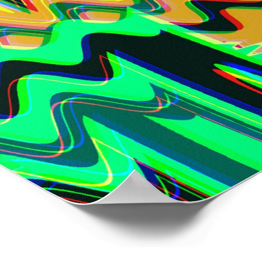 Colorful Geometric Glitch Pattern  ポスター (角)