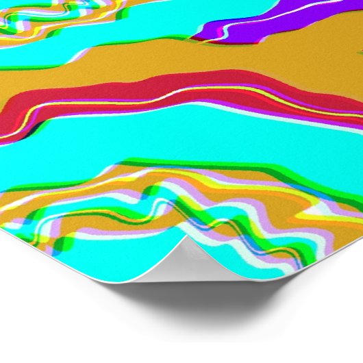 Colorful Geometric Glitch Pattern  ポスター (角)