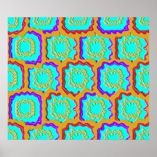 Colorful Geometric Glitch Pattern  ポスター (正面)