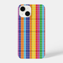Colorful Geometric Grid Pattern Phone Case – Moder iPhone 14ケース