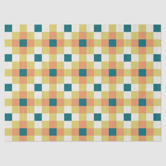 Colorful Geometric Grid Pattern with Retro Palette 薄葉紙 (正面)