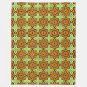 Colorful geometric mandala pattern  フリースブランケット (正面)