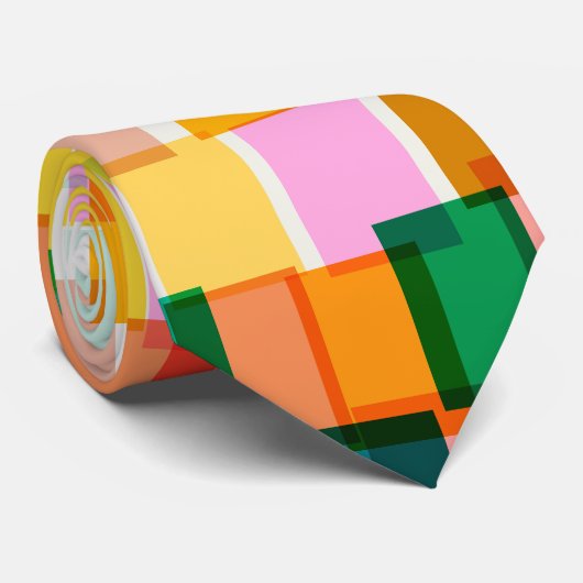 Colorful Geometric Modern Christmas Holiday ネクタイ (ロール)