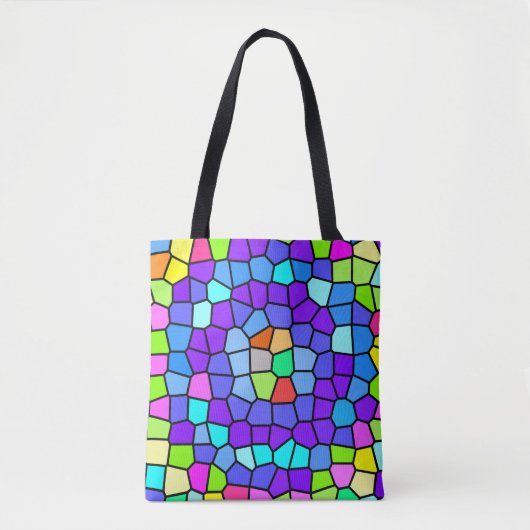 Colorful Geometric Mosaic Tote トートバッグ (正面)