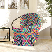 Colorful Geometric Ornate Bohemian フリースブランケット
