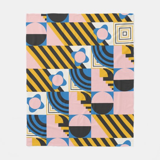 Colorful Geometric Pattern  フリースブランケット (正面)