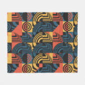 Colorful Geometric Pattern  フリースブランケット (正面(横))