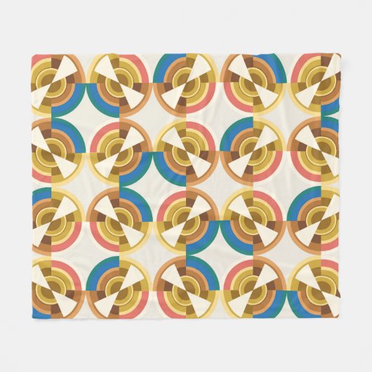 Colorful Geometric Pattern  フリースブランケット (正面(横))