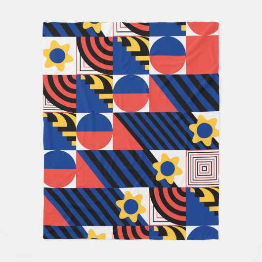 Colorful Geometric Pattern  フリースブランケット (正面)