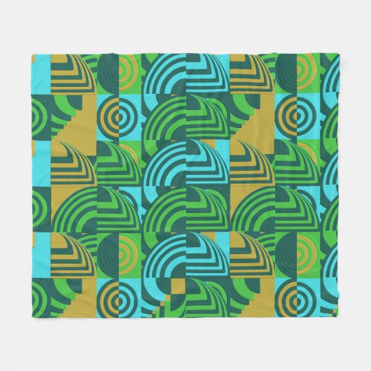 Colorful Geometric Pattern  フリースブランケット (正面(横))