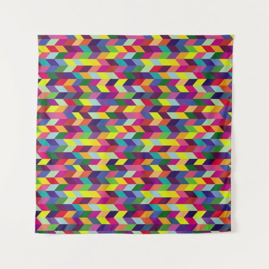 Colorful Geometric Pattern Design – Modern Stylish タペストリー (正面(横))