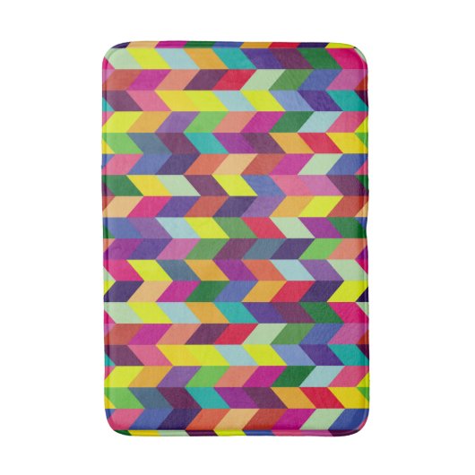 Colorful Geometric Pattern Design – Modern Stylish バスマット (正面縦)