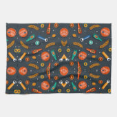 Colorful geometric pattern on a dark background キッチンタオル (横)