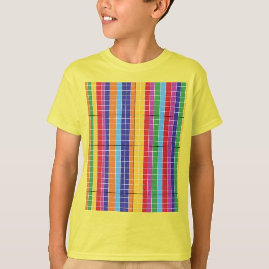 Colorful Geometric Pattern T-Shirt on Yellow | Bol Tシャツ (正面)