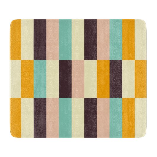 Colorful geometric pattern with vertical stripes  カッティングボード (正面)