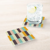 Colorful geometric pattern with vertical stripes  ガラスコースター (アングル)