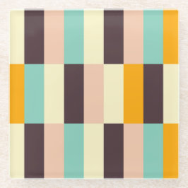 Colorful geometric pattern with vertical stripes  ガラスコースター