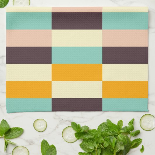 Colorful geometric pattern with vertical stripes  キッチンタオル (折り畳み)
