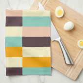 Colorful geometric pattern with vertical stripes  キッチンタオル (四つ折り)
