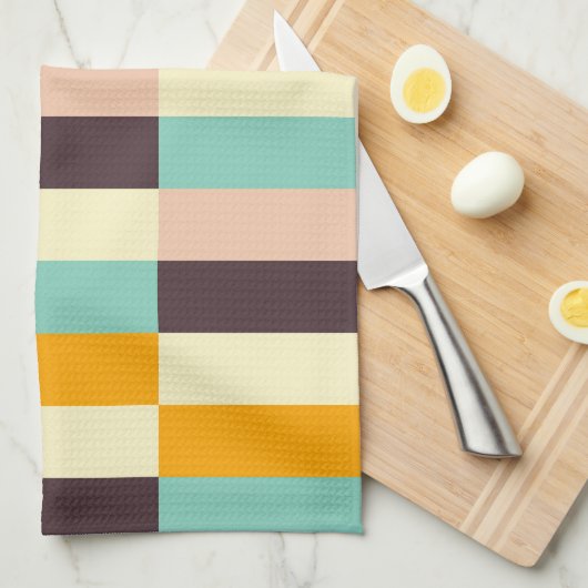 Colorful geometric pattern with vertical stripes  キッチンタオル (四つ折り)
