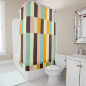Colorful geometric pattern with vertical stripes  シャワーカーテン (インサイチュ)