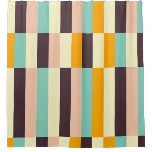 Colorful geometric pattern with vertical stripes  シャワーカーテン (正面)