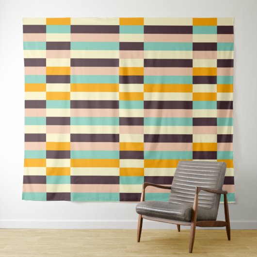 Colorful geometric pattern with vertical stripes  タペストリー (インサイチュ(横))