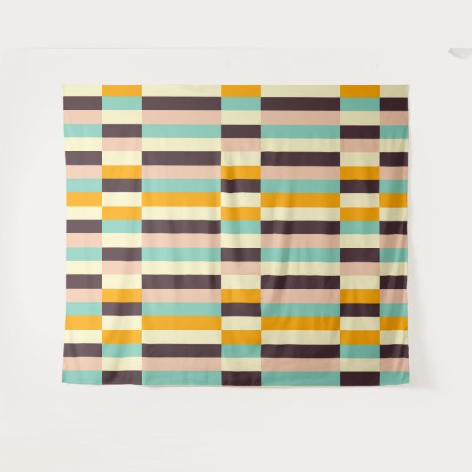 Colorful geometric pattern with vertical stripes  タペストリー (正面(横))
