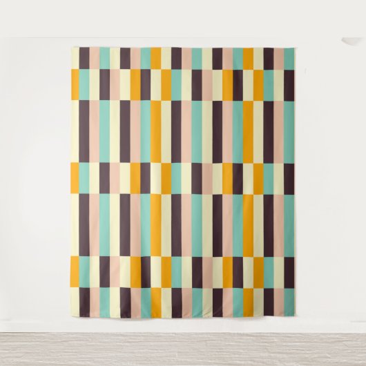 Colorful geometric pattern with vertical stripes  タペストリー (正面)