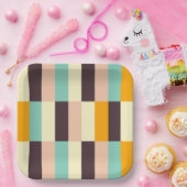 Colorful geometric pattern with vertical stripes  ペーパープレート (パーティー)