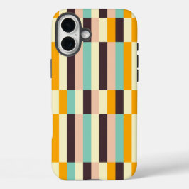 Colorful geometric pattern with vertical stripes  iPhone 16 plusケース