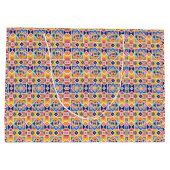 Colorful geometric-patterned gift bag with white  ラージペーパーバッグ (裏面)