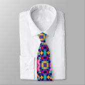 Colorful geometric-patterned tie displayed  ネクタイ (タイ)