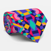 Colorful geometric-patterned tie displayed  ネクタイ (ロール)