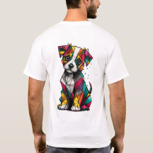 Colorful Geometric Puppy T-Shirt – Modern Dog Art 