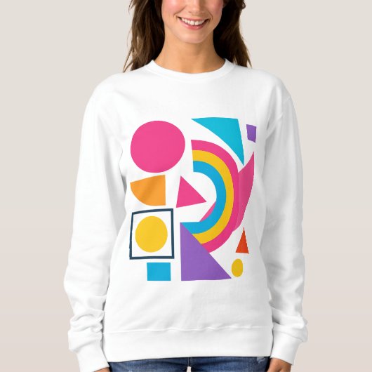 Colorful Geometric Shapes – Abstract Modern Design スウェットシャツ (正面)