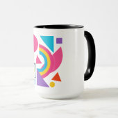 Colorful Geometric Shapes – Abstract Modern Design マグカップ (正面右)