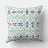 Colorful Geometric Stitchwork Tribal Style クッション (裏面)