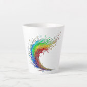 Colorful Geometric Wave Coffee Cup カフェラテマグ (正面)