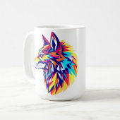 Colorful Geometric Wolf Mug コーヒーマグカップ (正面左)